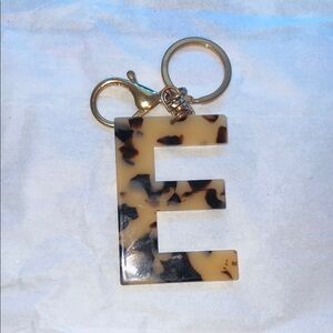 Tortoise Shell Letter E Keychain